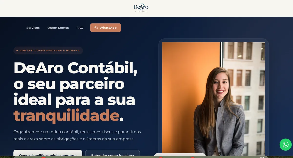 Site da DeAro Contábil