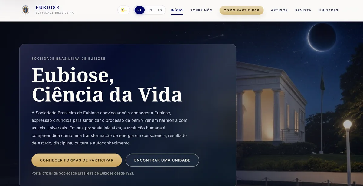 Site da Sociedade Brasileira de Eubiose