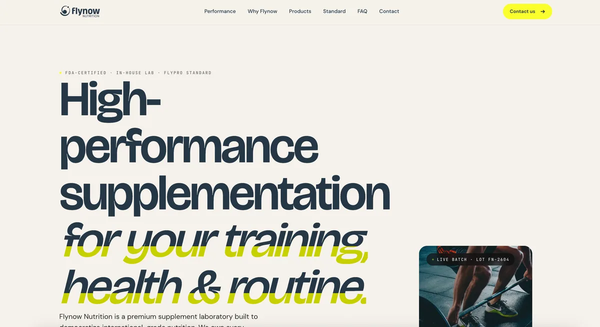 E-commerce Flynow Nutrition