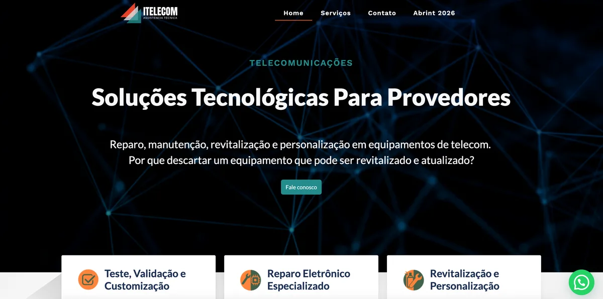 Site da Itelecomtec