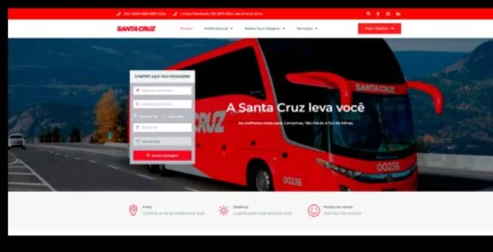 Site da Viação Santa Cruz
