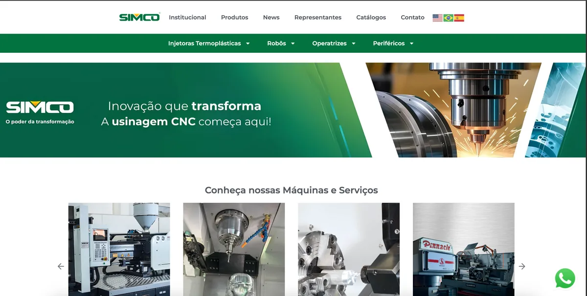 Site da Simco Máquinas